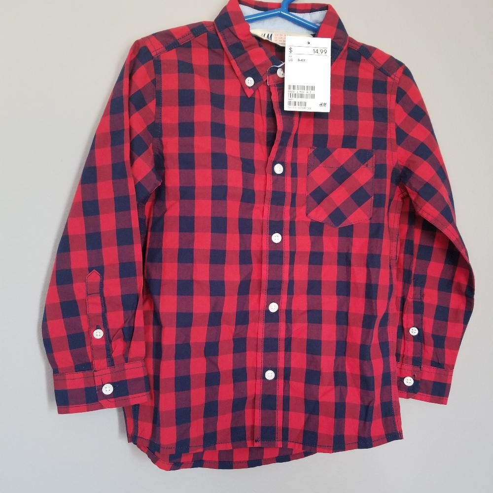 H&M Plaid dress shirt NWT